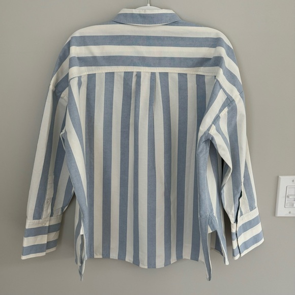 NWT Everlane Organic Cotton The Boxy Oxford Button Down Striped Oversized Shirt - Picture 11 of 16